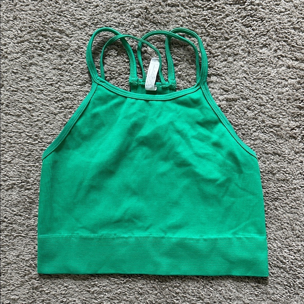 Crop tank stretchy green
